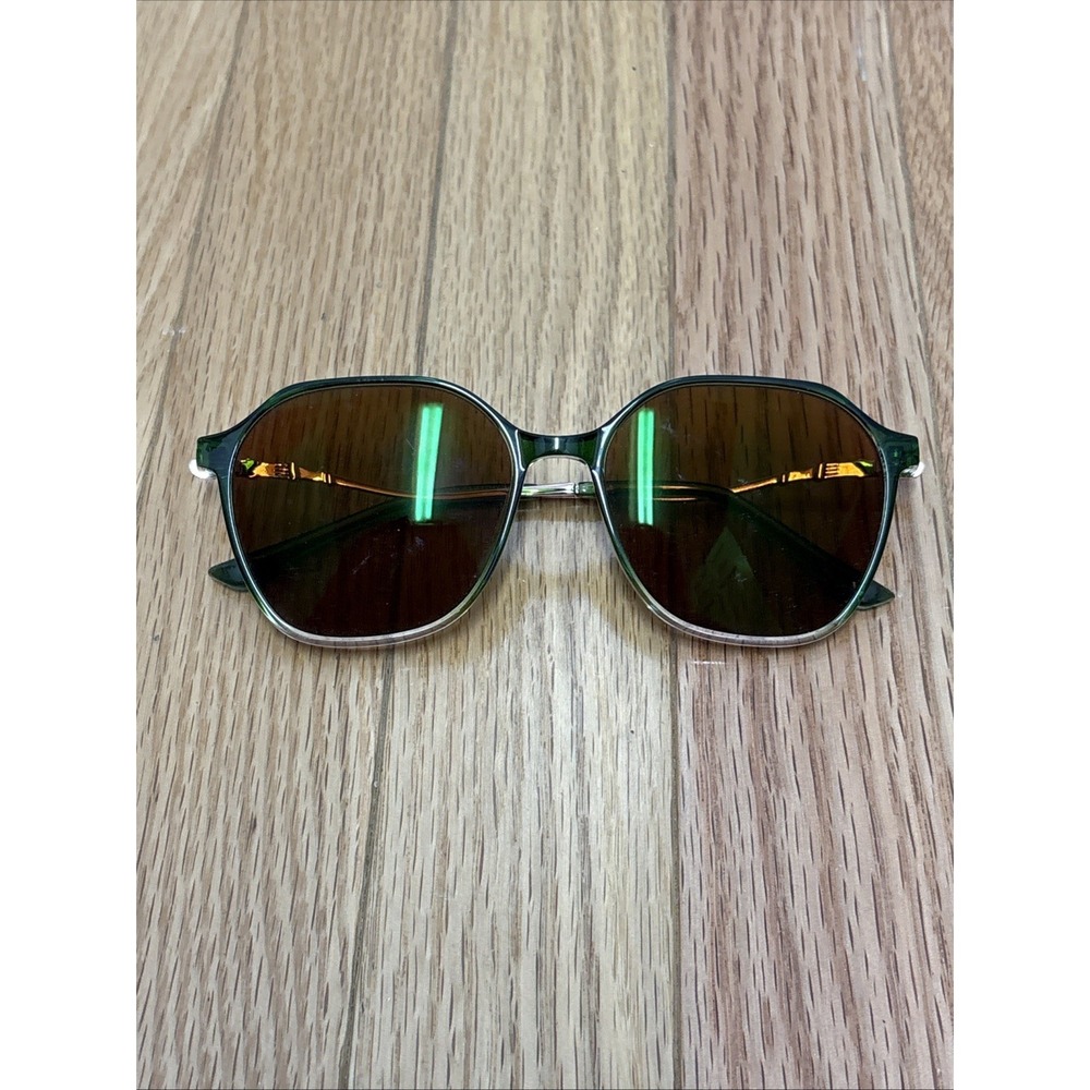 Green Metal Frame Sunglasses‎ JGX190311-02 Brown Lens Unisex Retro 57-17-145